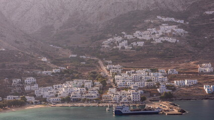 Amorgos island morning timelapse from above. Greece