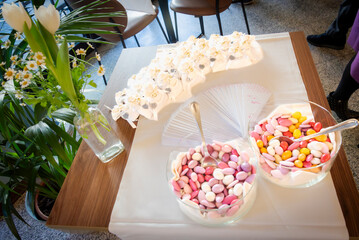Pink confetti for the baptism of a little lady.