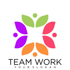human People Collaboration. Concept of Teamwork and Great work logo design