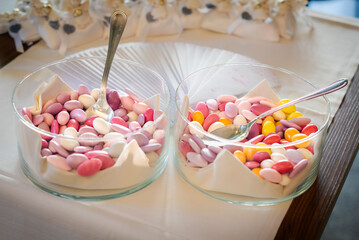 Pink confetti for the baptism of a little lady.