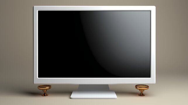 A top view of a white desktop monitor mockup against a plain background, suitable for showcasing software interfaces