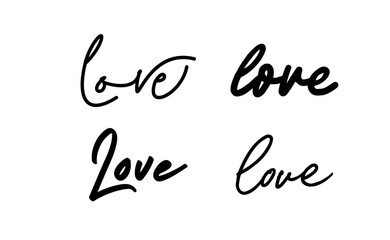 LOVE. Lettering vector illustration for poster, card, banner valentine day, wedding. Love text logo.