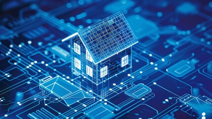 Obraz premium Smart home digital project concept