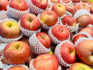 Full frame of red apples