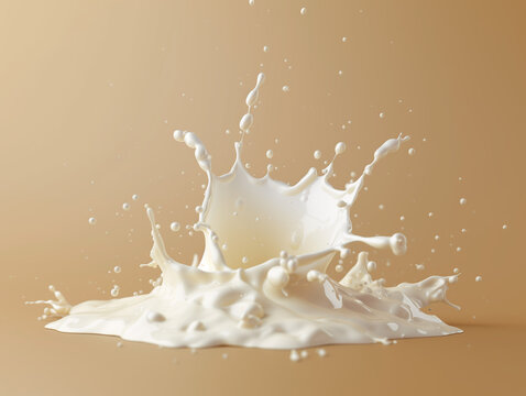 Splash of milk or cream, on cloro and white background
