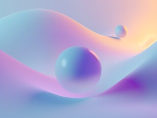 abstract graphic of an ball in a rainbow, in the style of gauzy atmospheric landscapes