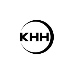 KHH letter logo design with white background in illustrator, cube logo, vector logo, modern alphabet font overlap style. calligraphy designs for logo, Poster, Invitation, etc.