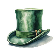 A festive green top hat with a shamrock, perfect for celebrating St Patrick's Day in leprechaun style