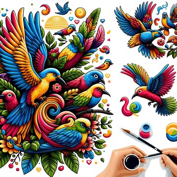 
vector image with birds 8
