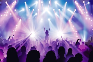 crowd of people silhouette dancing at concert