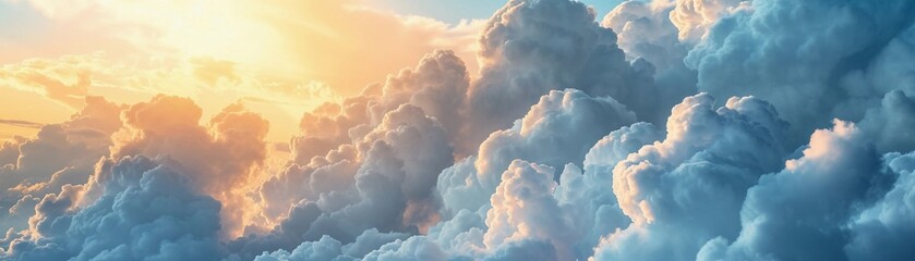 Dramatic Cloudscape, dynamic cloud formation in the sky with billowing clouds, background image, generative AI - obrazy, fototapety, plakaty
