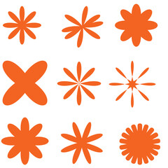 Flower, line icons set. The flowers of different shapes, symbols collection