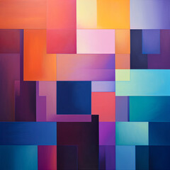 An astract painting of rectangular shapes of colors generated AI