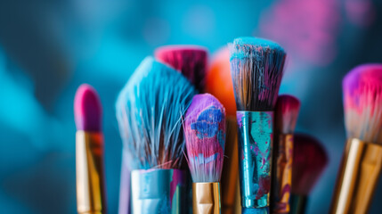 Fototapeta premium Close-up of colorful brushes 