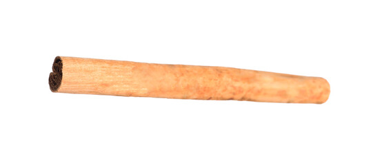 One aromatic cinnamon stick isolated on white