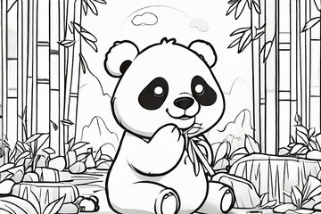 panda coloring pages. generative ai