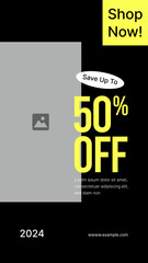 Obraz premium Minimalistic black friday sale special offer banner template