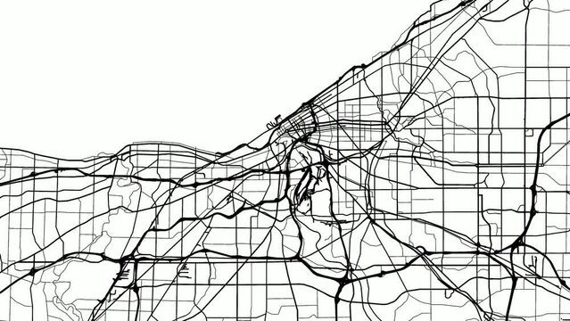 Zoom Out Road Map of Cleveland Ohio