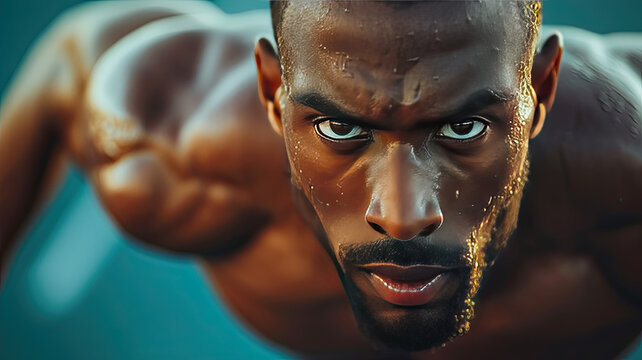 close-ups of athletes in motion of fitness and exercise