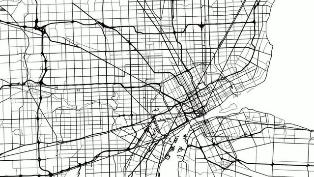Zoom Out Road Map of Detroit Michigan