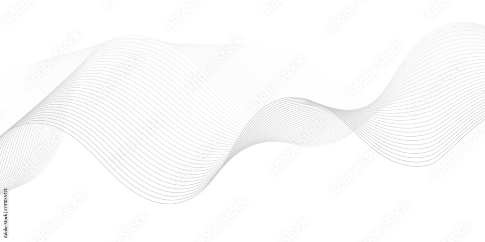 Poster modern abstract white wave digital geometric technology, data science frequency gradient lines on tr