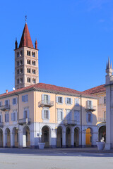 Fototapeta na wymiar piazza duomo di biella, italia, duomo square of biella, italy