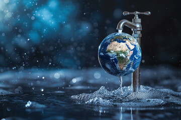 Lack of water on the planet, global problems, climate change, drought in the world - obrazy, fototapety, plakaty