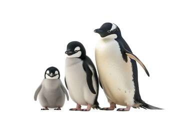 Penguin Family on Transparent Background
