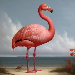 Majestic Flamingo by the Shore