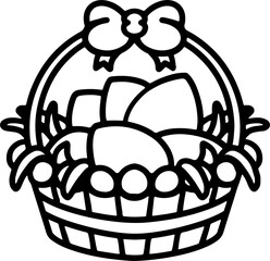 easter basket line drawing