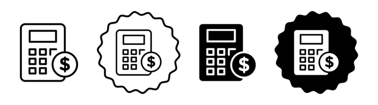 Estimate cost delivery set in black and white color. Estimate cost delivery simple flat icon vector