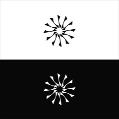 Circle vector logo template design . Black and white circle illustration
