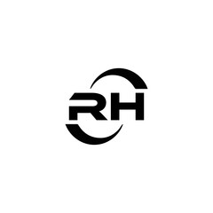 Obraz premium RH logo. RH set , R H design. White RH letter. RH, R H letter logo design. Initial letter RH letter logo set, linked circle uppercase monogram logo. R H letter logo vector design. 