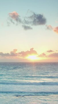beautiful carribean beach and sea, mexico in vertical format