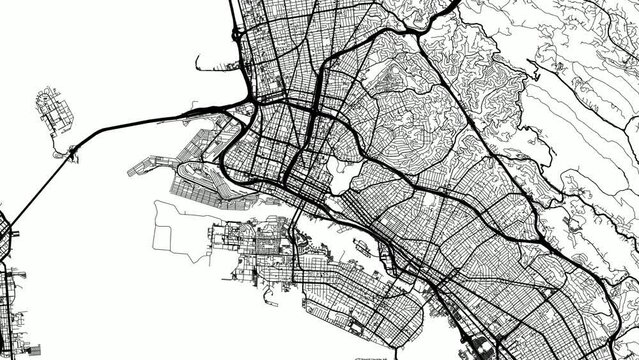 Zoom Out Road Map of Oakland California