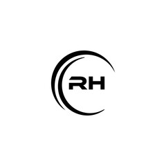 RH logo. RH set , R H design. White RH letter. RH, R H letter logo design. Initial letter RH letter logo set, linked circle uppercase monogram logo. R H letter logo vector design.	
