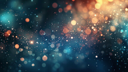 Abstract chaotic sparkling glittering background with color bokeh. - obrazy, fototapety, plakaty