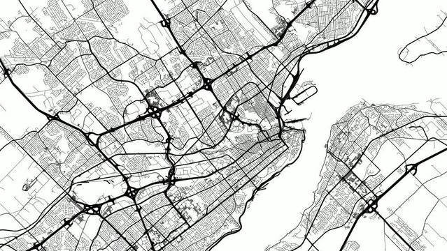 Zoom Out Road Map of Quebec City Canada