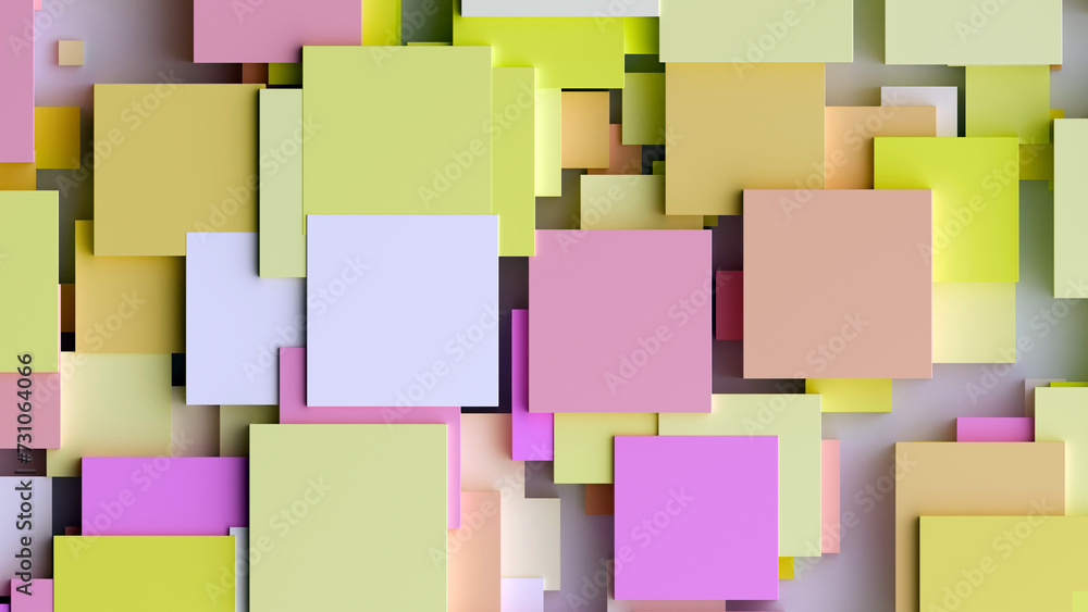 Poster abstract geometric background with multi-colored 3d cubes. modern abstract pattern with 3d render cu