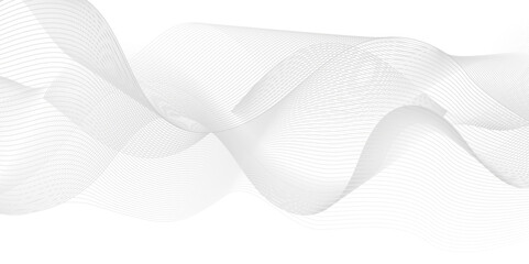 Abstract white blend wave carve lines and technology background. Modern white flowing wave lines and glowing moving lines. Futuristic technology and sound wave lines background.