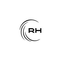 RH logo. RH set , R H design. White RH letter. RH, R H letter logo design. Initial letter RH letter logo set, linked circle uppercase monogram logo. R H letter logo vector design.	
