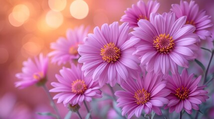 a close up of a bunch of flowers with a blurry background and boke of lights in the background.