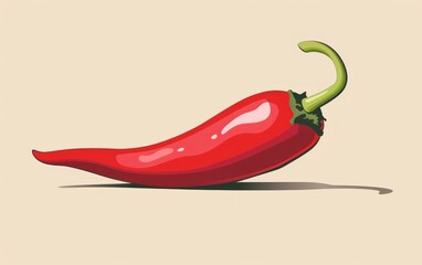 A flat-style illustration of a hot pepper captures its vibrant colors and distinct shape, adding a touch of spice to visual designs.