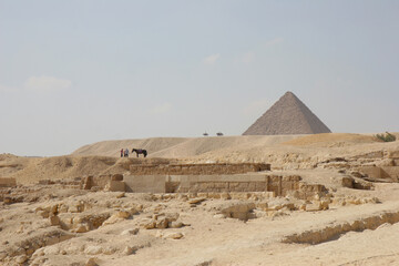 Giza pyramid complex, Egypt. One of Seven Wonders of the World.