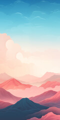mountains and sky background for cellphones, mobile phone, banner for instagram stories.