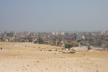 The city of Cairo near the famous pyramids, Egypt.