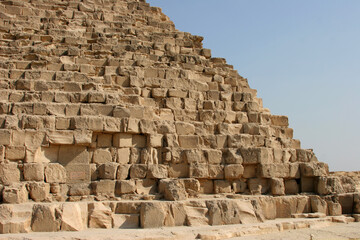 Structure of the pyramid wall in Giza, Egypt.
