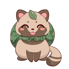 たぬき全身・笑顔