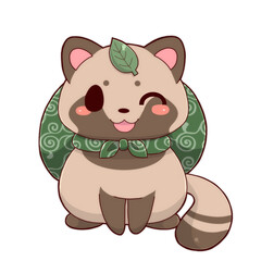 たぬき全身・ウインク