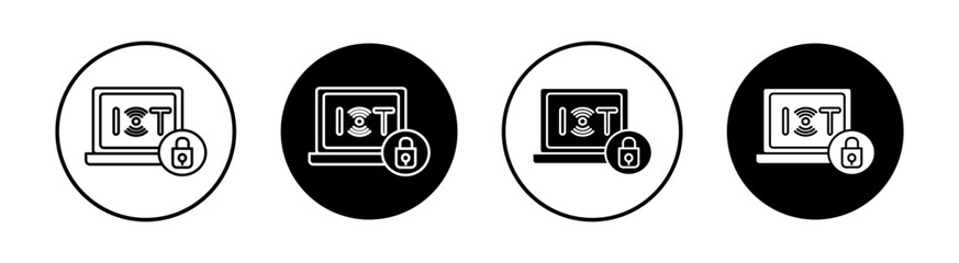 IOT security tools flat line icon set. IOT security tools Thin line illustration vector